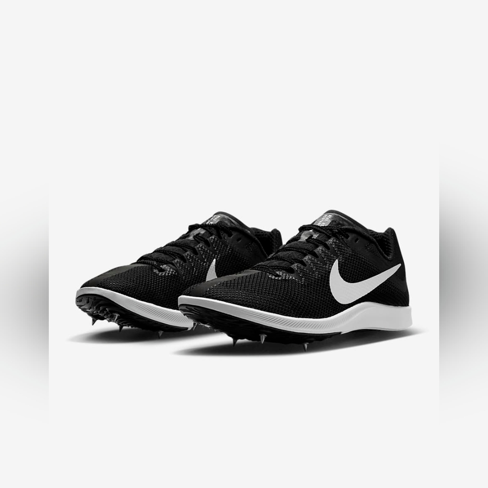 NEW Nike Zoom Rival Distance Spikes Mens 9/Women 10.5 TRACK & FIELD BLACK+ WHITE